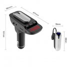 ER9 Car Kit Charger FM Transmitter Bluetooth Earphone Handsfree Support TF Card