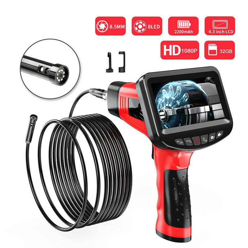 Handheld Endoscope 1080P 8.5mm dula lens 4.3 inch Inspection Camera with 6 LED