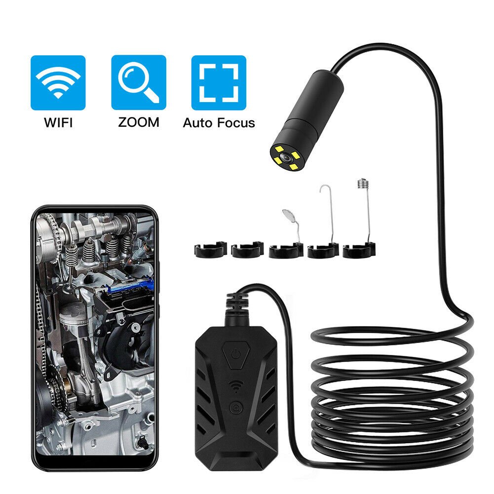 Endoscope Automatic Focusing WiFi 500W 14mm Adjustable LED Lens Borescope Cam