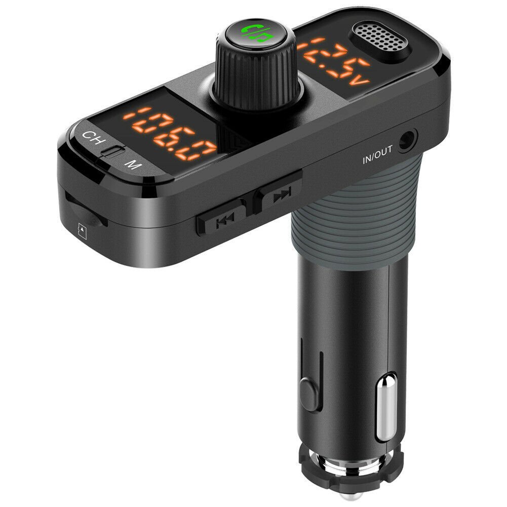 Dual Car Fast Charger Bluetooth 5.0 FM Transmitter Wireless Handsfree QC3.0 MP3