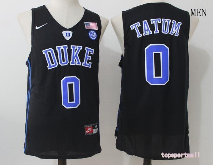 Men's Duke Blue Devils #0 Jayson Tatum Black Basketball Jersey