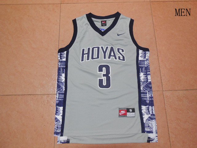 Men's NEW Georgetown Hoyas 3 Allen Iverson Gray Jersey