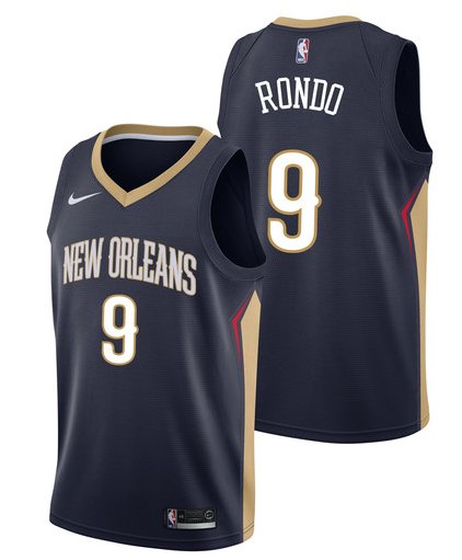 Men's New Orleans Pelicans #9 Rajon Rondo Basketball Jersey Black