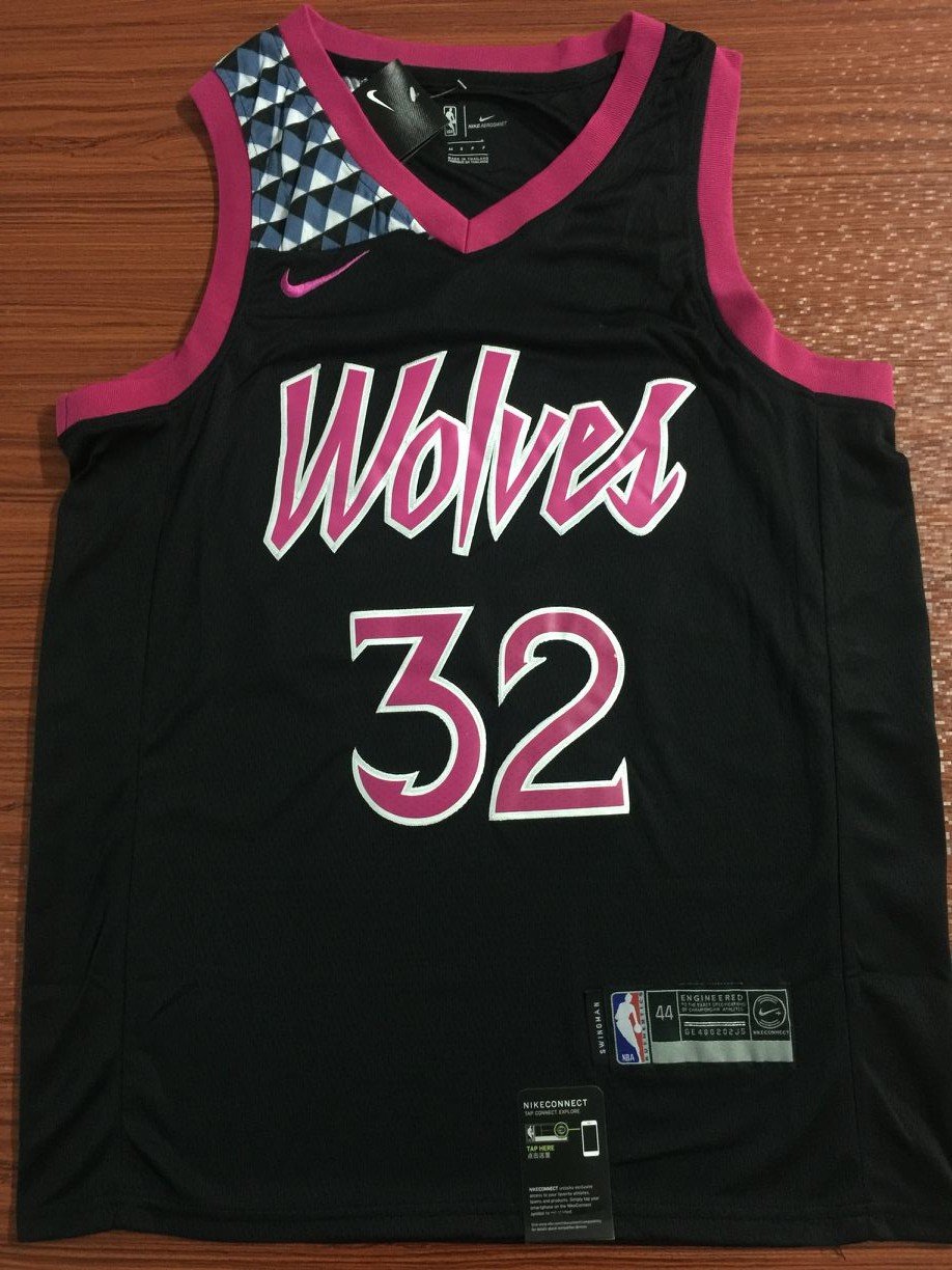 white and purple timberwolves jersey