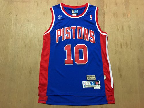 Men's Detroit Pistons #10 Dennis Rodman Basketball Jersey Blue