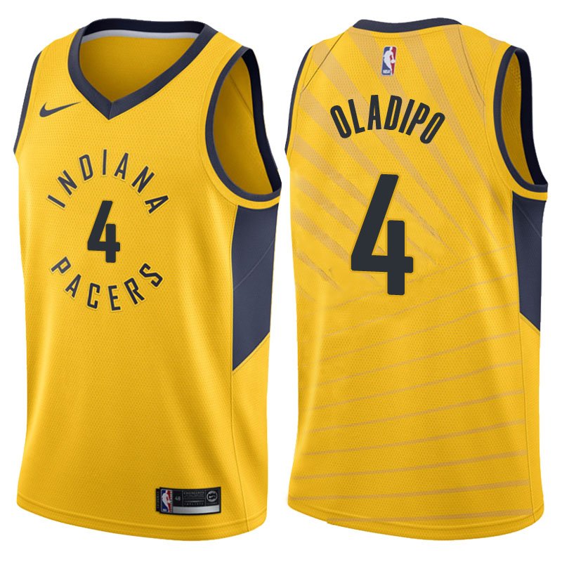 Men's Pacers 4 Victor Oladipo Basketball Jersey Yellow City Edition