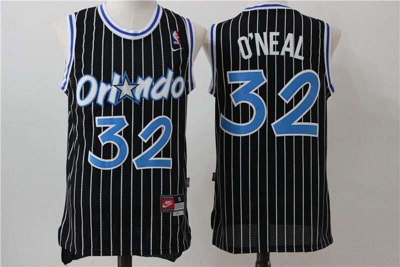 Men's Orlando Magic 32 Shaquille O'Neal Jersey Black Throwback
