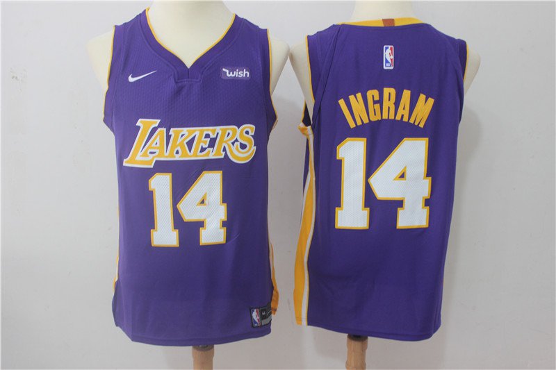 Men's Lakers #14 Brandon Ingram Basketball Jersey Purple