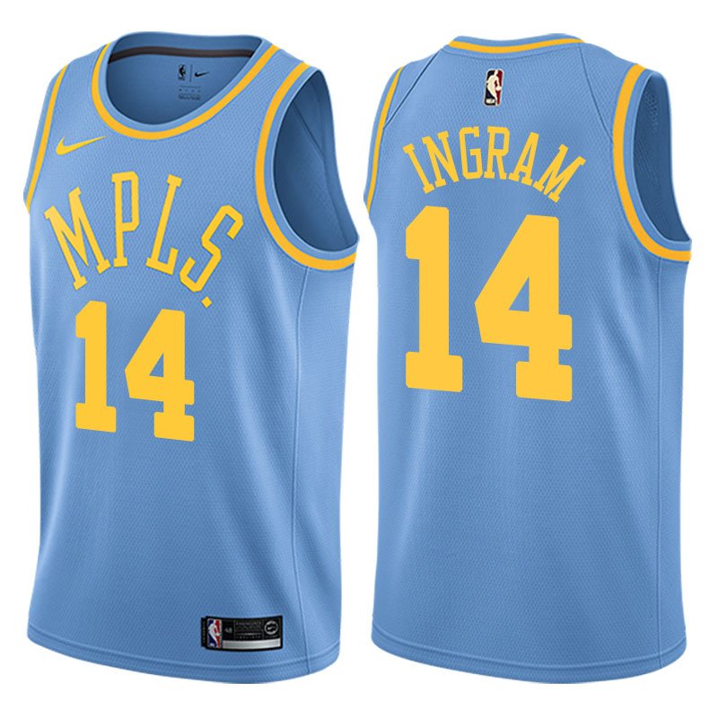 Men's Lakers #14 Brandon Ingram Basketball Jersey Blue MPLS