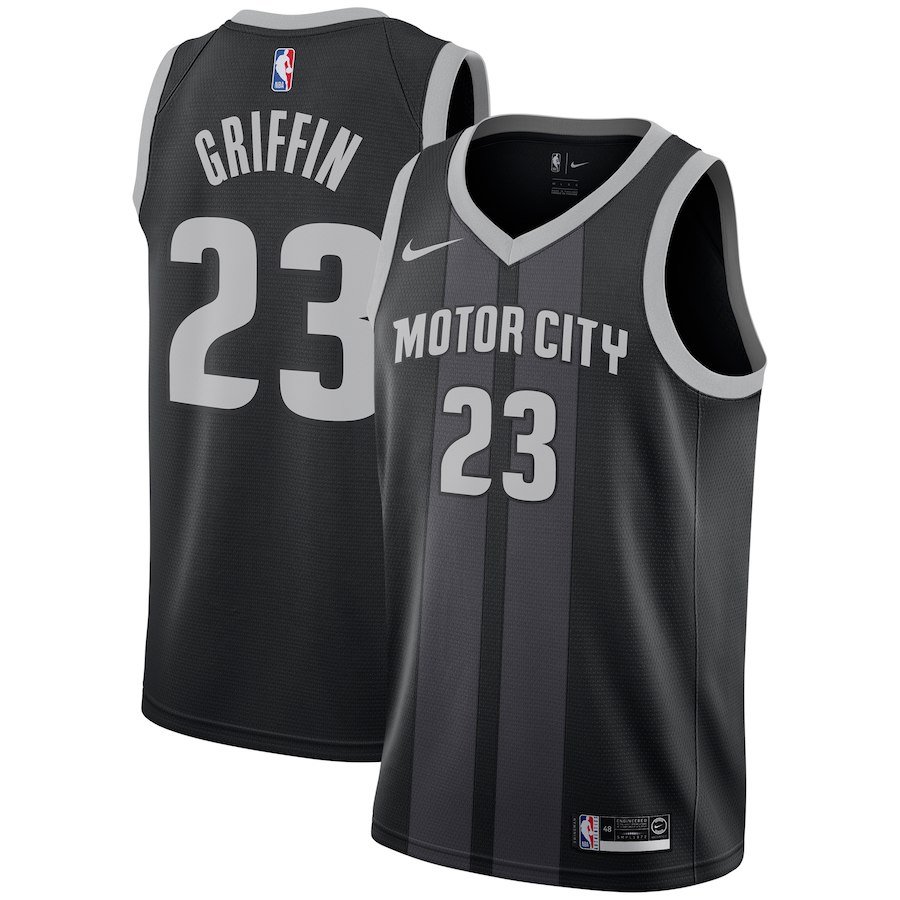 2018/19 Men's Pistons #23 Blake Griffin Jersey Black Stripe City Edition