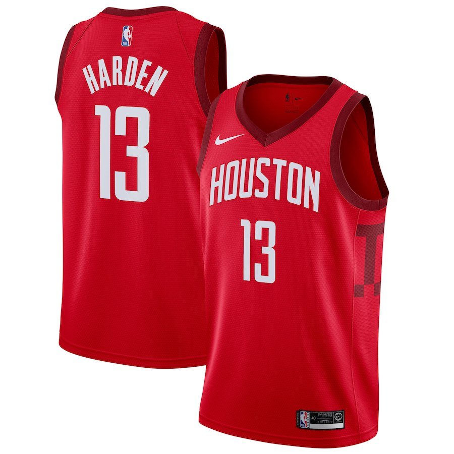 Men's Houston Rockets 13 James Harden Basketball Jersey Red Earned Edition 2019