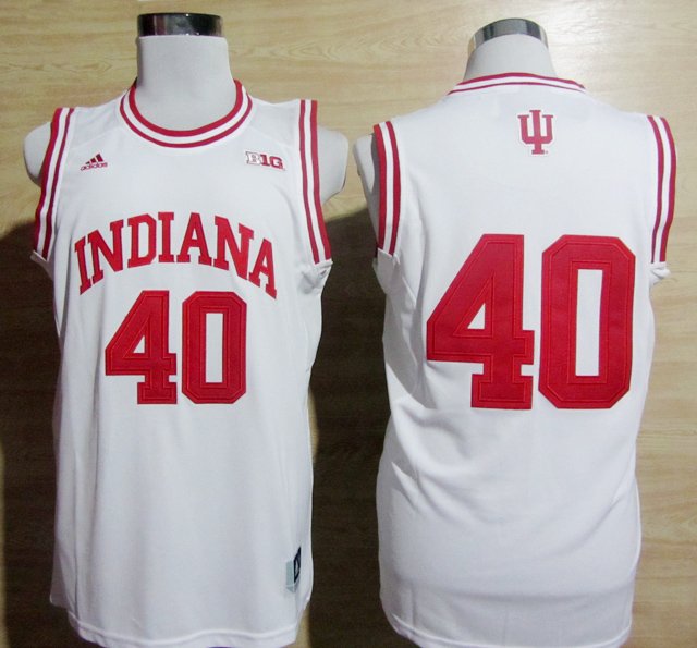 Men's Indiana Hoosiers 40 Cody Zeller NCAA Basketball Jersey White