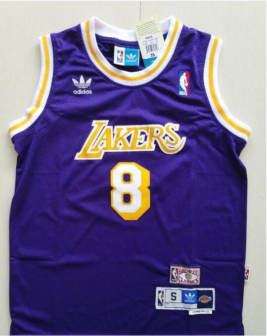 Men's Los Angeles Lakers #8 Kobe Bryant Basketball Jersey Purple Throwback