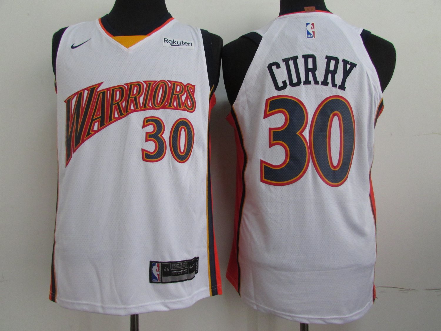 Men's Warriors #30 Stephen Curry Retro Jersey White Stitched