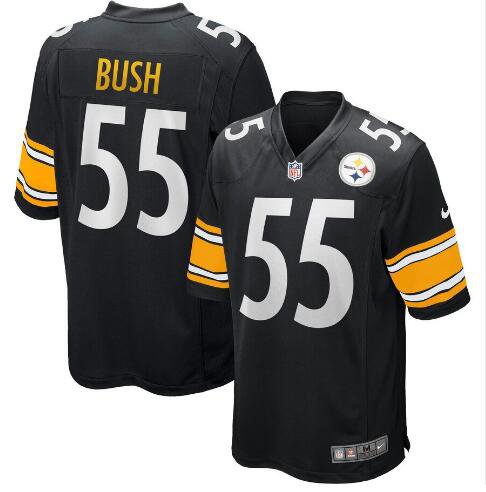 Men's Pittsburgh Steelers #55 Devin Bush Game Football Jersey Black