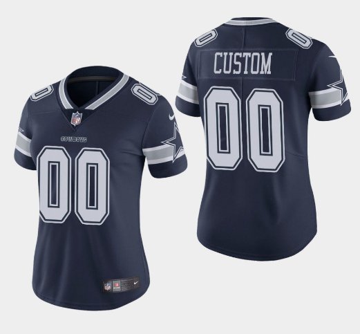 Women's Dallas Cowboys Custom Name Numbers Limited Jersey Navy