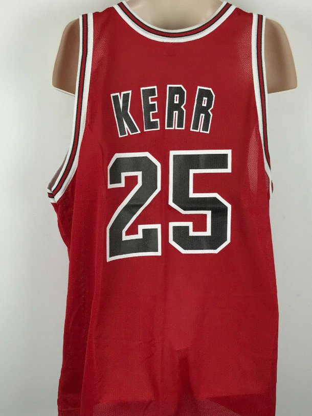 Men's Chicago Bulls #25 Vtg Champion Steve Kerr Basketball Jersey Red New
