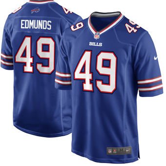 Any Size Buffalo Bills 49# Tremaine Edmunds Game Football Jersey Royal Blue