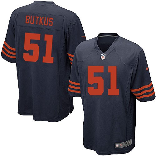 Any Size Chicago Bears #51 Dick Butkus Game Color Rush Jersey Navy