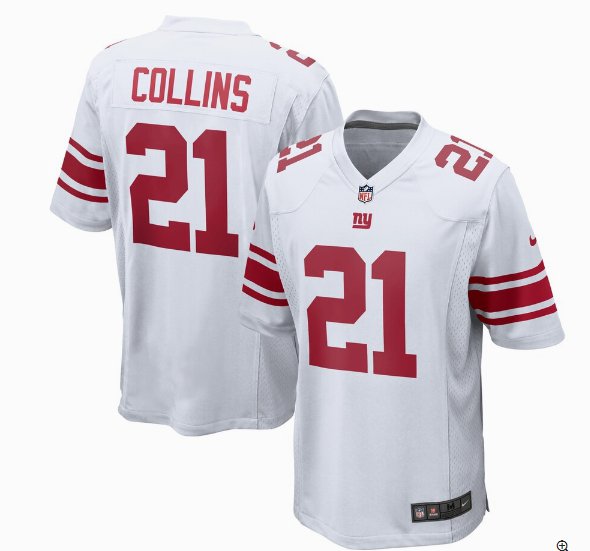 Any Size New York Giants 21# Landon Collins Game Jersey White