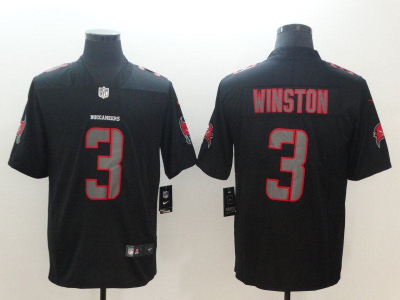 Men's Buccaneers 3# Jameis Winston Jersey Hyphenation Lmpact Black