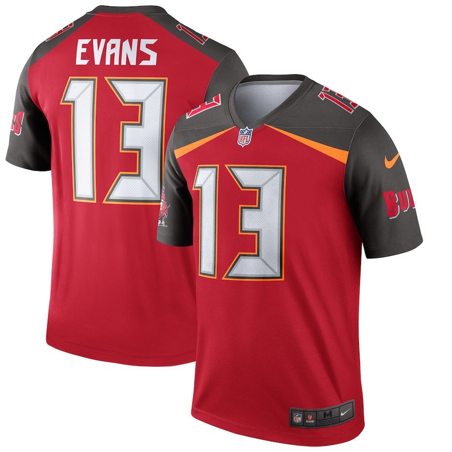 Any Size Buccaneers #13 Mike Evans Player Game Jersey Red