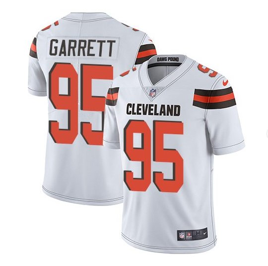Any Size Cleveland Browns 95# Myles Garrett Limited Jersey White
