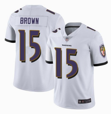 Baltimore Ravens #15 Marquise Brown Draft Game Jersey - Black
