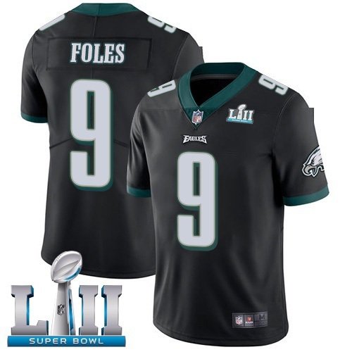 Mens Philadelphia Eagles #9 Nick Foles Super Bowl LII Jersey Black 2018