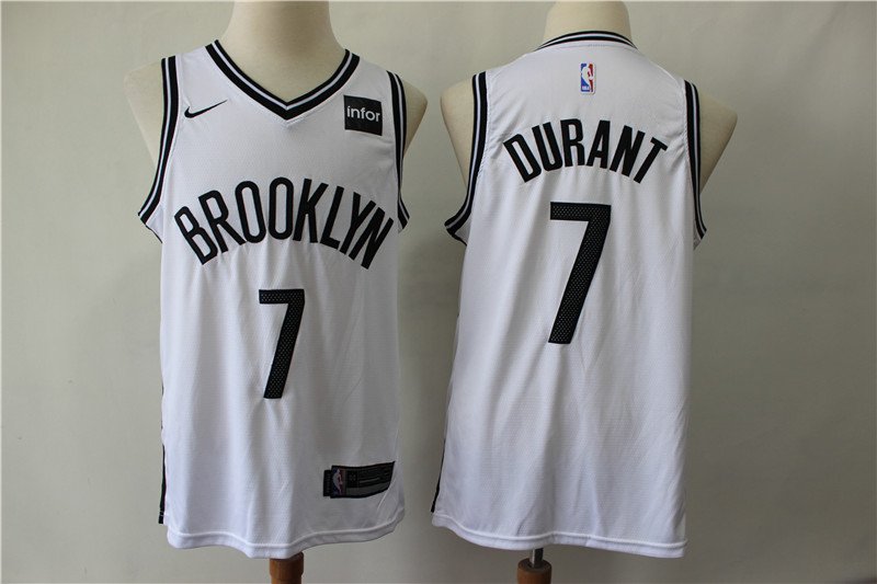 Men's Brooklyn Nets 7 Kevin Durant White Jersey City ...