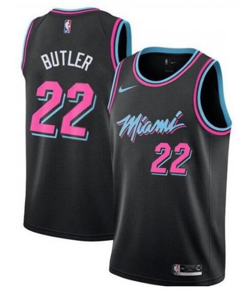 Men's Miami Heat #22 Jimmy Butler Basketball Jersey Black City Edition