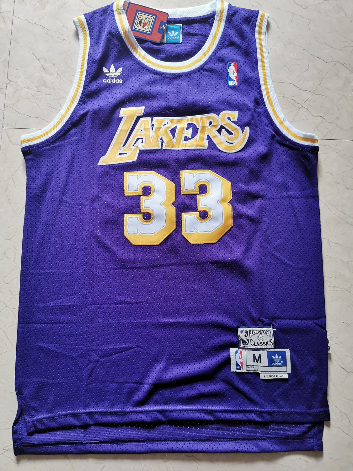 Men's Lakers #33 Kareem Abdul-Jabbar Basketball Purple Jersey Throwback