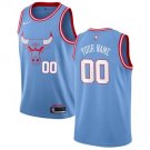 Any Size Chicago Bulls Nike Custom City Basketball Jersey Blue