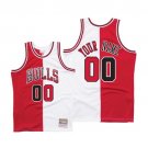 Any Size Custom Jersey Red White Chicago Bulls Split Edition