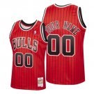 Any Size Custom Stripe Jersey Red Chicago Bulls Stitched