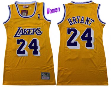 Womens Lakers #24 Kobe Bryant Basketball Jersey Yellow New