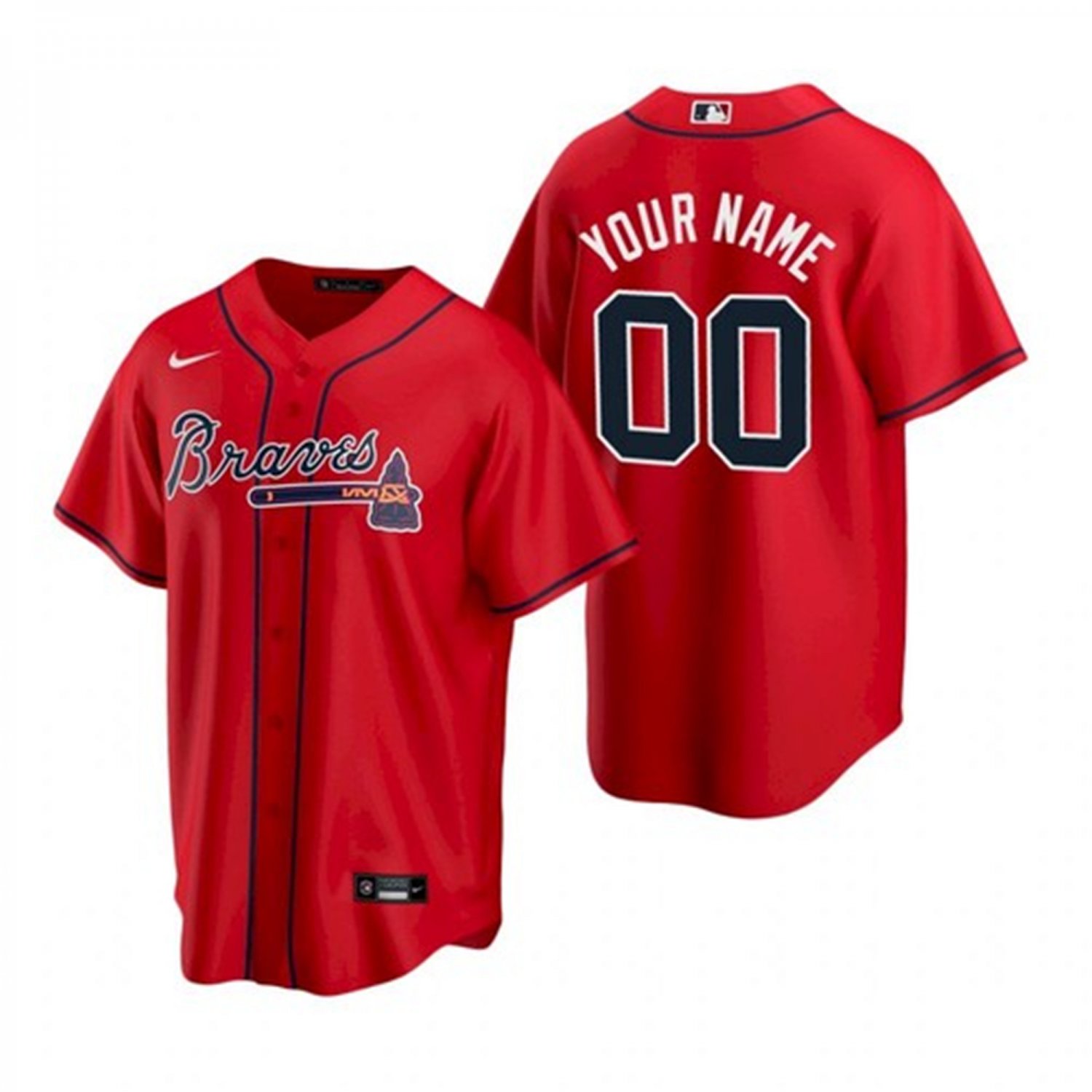 Any Size Atlants Braves Custom Baseball Jersey Red