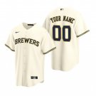 Any Size Milwaukee Brewers Custom Baseball Jersey Cream