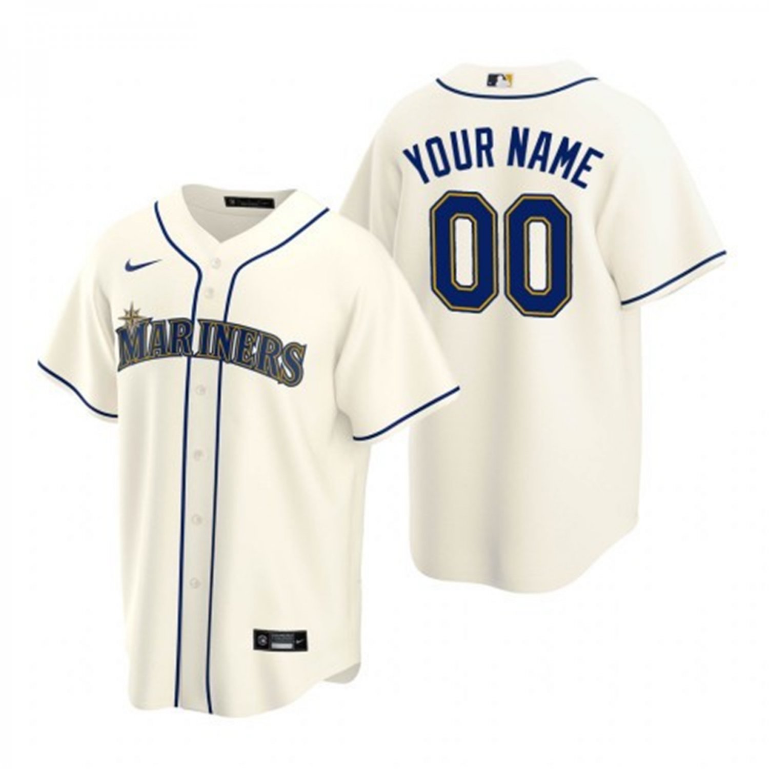 Any Size Seattle Mariners Custom Baseball Jersey Cream