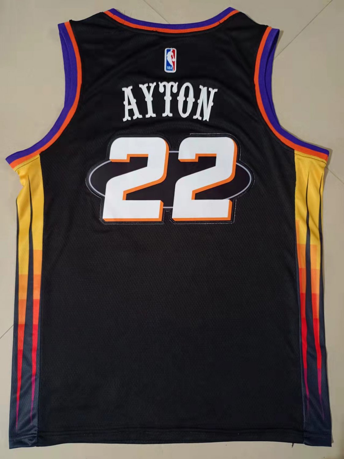 Men's Suns #22 Deandre Ayton City Jersey Black Paypal Patch