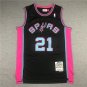 Men's Spurs #21 Tim Duncan Hardwood Classics Jersey Black Pink MN