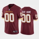 Mens womens youth Washington Football Team #00 Custom Jersey Burgundy Red