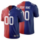 Mens womens youth Giants #00 Custom Split Jersey red blue