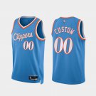 Mens youth LA Clippers #00 Custom City Jersey Light Blue 75th