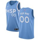 Mens youth Minnesota Timberwolves #00 Custom City Jersey Blue