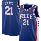 Men's Philadelphia 76ers #21 Joel Embiid Basketball Jersey Blue