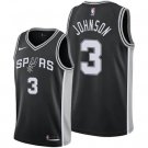 Men's Youth Spurs #3 Keldon Johnson Icon Basketball Jersey Black