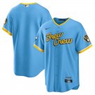 Men's Youth Milwaukee Brewers Blank Brew Crew City Connect Powder Blue Jersey Stitched