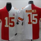 Men's Patrick Mahomes #15 Kansas City Chiefs Limited Fashion Jersey Half Red & White