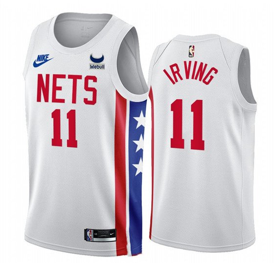 Men's Brooklyn Nets #11 Kyrie Irving Retro Jersey White 2022-23